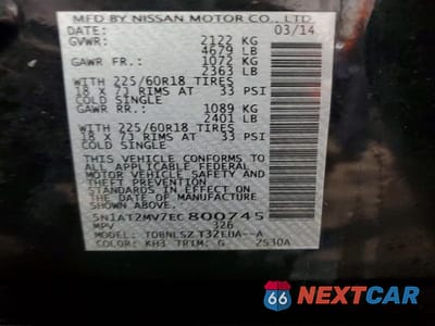 Zdjęcie 13 z 13 samochodu: 2014 NISSAN ROGUE SL VIN:5N1AT2MV7EC800745 - miniatura