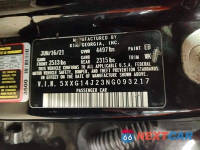 Zdjęcie 12 z 12 samochodu: 2022 KIA K5 LXS VIN:5XXG14J23NG093217 - miniatura