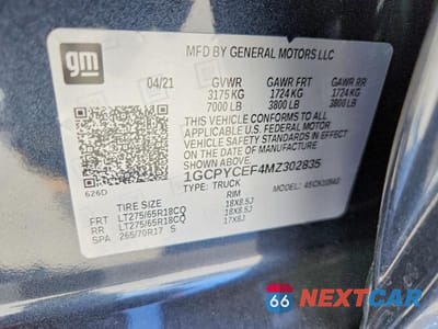Zdjęcie 13 z 13 samochodu: 2021 CHEVROLET SILVERADO K1500 TRAIL BOSS CUSTOM VIN:1GCPYCEF4MZ302835 - miniatura