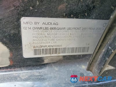 Zdjęcie 12 z 12 samochodu: 2014 AUDI A4 VIN:WAUBFAFLXEN033903 - miniatura