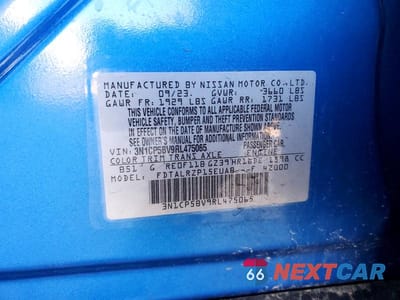 Zdjęcie 12 z 12 samochodu: 2024 NISSAN KICKS S VIN:3N1CP5BV9RL475065 - miniatura