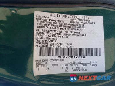 Zdjęcie 12 z 12 samochodu: 1999 MERCURY SABLE LS VIN:1MEFM53S9XA631230 - miniatura