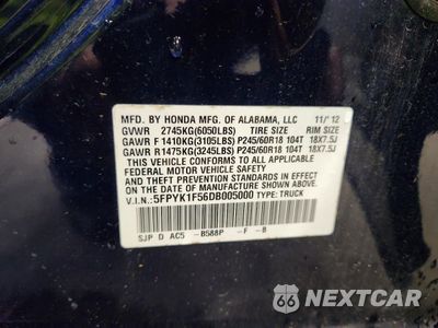 Zdjęcie 12 z 12 samochodu: 2013 HONDA RIDGELINE RTL VIN:5FPYK1F56DB005000 - miniatura