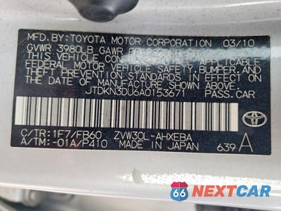 Zdjęcie 12 z 12 samochodu: 2010 TOYOTA PRIUS II VIN:JTDKN3DU6A0153671 - miniatura