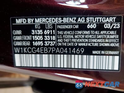 Zdjęcie 13 z 13 samochodu: 2023 MERCEDES-BENZ EQS SEDAN 580 4MATIC VIN:W1KCG4EB7PA041469 - miniatura