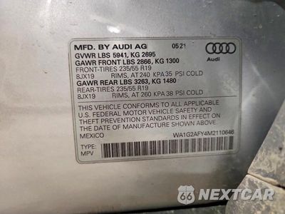 Zdjęcie 13 z 13 samochodu: 2021 AUDI Q5 E PREMIUM VIN:WA1G2AFY4M2110646 - miniatura