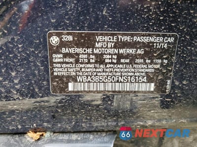 Zdjęcie 12 z 12 samochodu: 2015 BMW 328 XI SULEV VIN:WBA3B5G50FNS16154 - miniatura