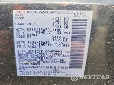 Zdjęcie 13 z 14 samochodu: 2014 NISSAN PATHFINDER PLATINUM VIN:5N1AR2MN7EC688799 - miniatura