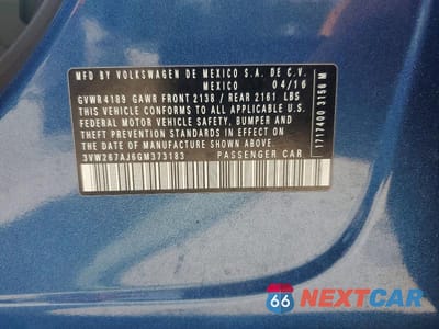 Zdjęcie 12 z 12 samochodu: 2016 VOLKSWAGEN JETTA S VIN:3VW267AJ6GM373183 - miniatura