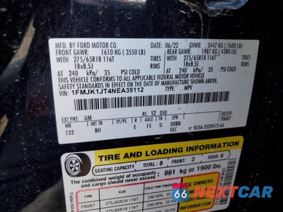 Zdjęcie 13 z 13 samochodu: 2022 FORD EXPEDITION MAX XLT VIN:1FMJK1JT4NEA35112 - miniatura