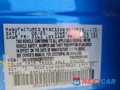 Zdjęcie 12 z 12 samochodu: 2024 NISSAN SENTRA SR VIN:3N1AB8DV0RY202961 - miniatura