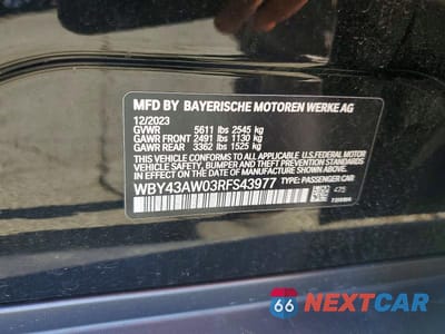 Zdjęcie 12 z 12 samochodu: 2024 BMW I4 EDRIVE 35 VIN:WBY43AW03RFS43977 - miniatura