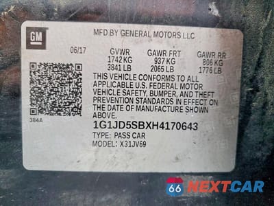 Zdjęcie 12 z 12 samochodu: 2017 CHEVROLET SONIC LT VIN:1G1JD5SBXH4170643 - miniatura