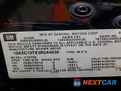 Zdjęcie 14 z 14 samochodu: 2003 GMC YUKON VIN:1GKEC13TX3R244638 - miniatura