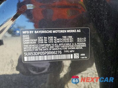 Zdjęcie 14 z 14 samochodu: 2023 BMW X3 XDRIVE30I VIN:5UX53DP05P9R66276 - miniatura