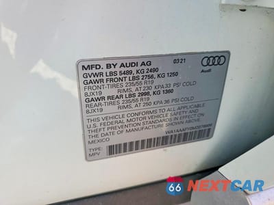 Zdjęcie 13 z 13 samochodu: 2021 AUDI Q5 PREMIUM VIN:WA1AAAFY0M2079906 - miniatura