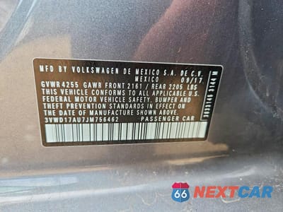 Zdjęcie 12 z 12 samochodu: 2018 VOLKSWAGEN GOLF SPORTWAGEN S VIN:3VWD17AU7JM756462 - miniatura