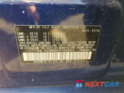 Zdjęcie 12 z 12 samochodu: 2015 SUBARU LEGACY 2.5I PREMIUM VIN:4S3BNBD67F3009824 - miniatura
