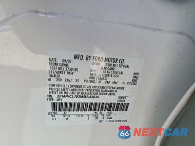 Zdjęcie 14 z 14 samochodu: 2021 FORD EDGE SEL VIN:2FMPK3J93MBA43836 - miniatura