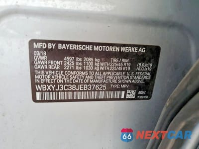 Zdjęcie 13 z 13 samochodu: 2018 BMW X2 SDRIVE28I VIN:WBXYJ3C38JEB37625 - miniatura