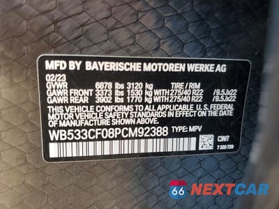 Zdjęcie 14 z 14 samochodu: 2023 BMW IX M60 VIN:WB533CF08PCM92388 - miniatura