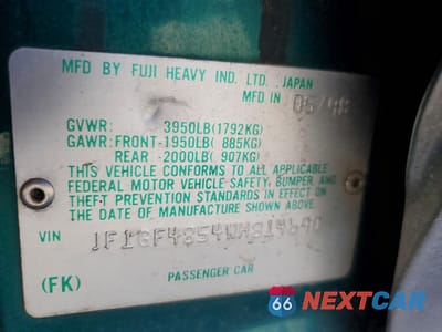 Zdjęcie 13 z 13 samochodu: 1998 SUBARU IMPREZA OUTBACK VIN:JF1GF4854WH814690 - miniatura