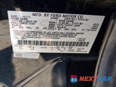 Zdjęcie 13 z 13 samochodu: 2012 FORD EDGE LIMITED VIN:2FMDK3K96CBA29249 - miniatura