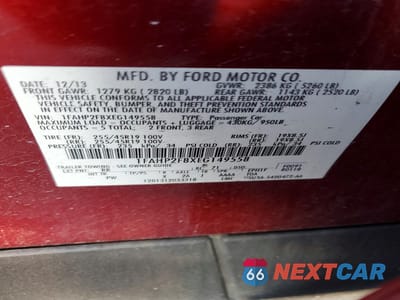 Zdjęcie 12 z 13 samochodu: 2014 FORD TAURUS LIMITED VIN:1FAHP2F8XEG149558 - miniatura
