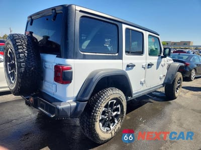 Trzecie zdjęcie samochodu z tyłu: 2025 JEEP WRANGLER RUBICON VIN:1C4PJXFN2SW527397 - miniatura