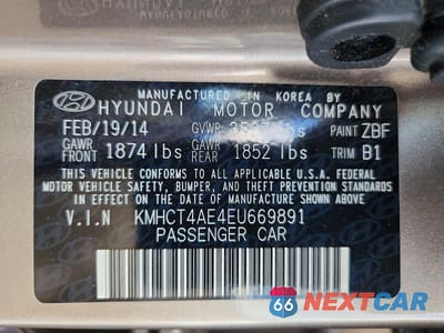 Zdjęcie 12 z 12 samochodu: 2014 HYUNDAI ACCENT GLS VIN:KMHCT4AE4EU669891 - miniatura