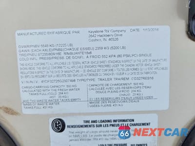 Zdjęcie 10 z 10 samochodu: 2016 KEYSTONE COUGAR CAMPER VIN:4YDF32726G2507498 - miniatura