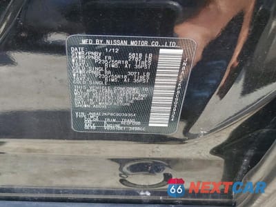 Zdjęcie 13 z 13 samochodu: 2012 NISSAN QUEST 3.5 S VIN:JN8AE2KP8C9039354 - miniatura
