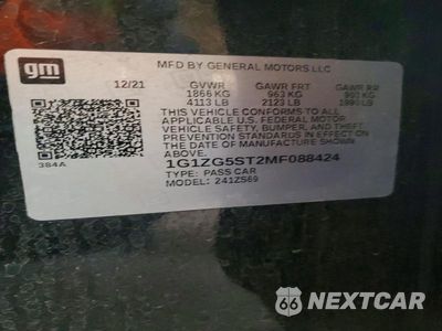 Zdjęcie 12 z 12 samochodu: 2021 CHEVROLET MALIBU RS VIN:1G1ZG5ST2MF088424 - miniatura