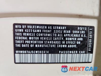 Zdjęcie 12 z 12 samochodu: 2012 VOLKSWAGEN GOLF VIN:WVWDB7AJ5CW302414 - miniatura