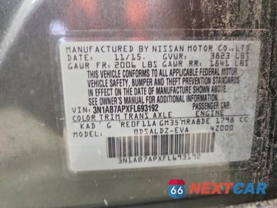 Zdjęcie 12 z 12 samochodu: 2015 NISSAN SENTRA S VIN:3N1AB7APXFL693192 - miniatura