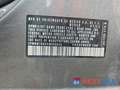 Zdjęcie 12 z 12 samochodu: 2023 VOLKSWAGEN JETTA SPORT VIN:3VWBM7BU5PM058048 - miniatura