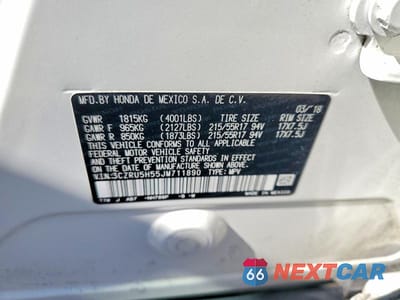 Zdjęcie 13 z 13 samochodu: 2018 HONDA HR-V EX VIN:3CZRU5H55JM711890 - miniatura