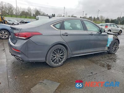 Trzecie zdjęcie samochodu z tyłu: 2018 GENESIS G80 3.3T SPORT VIN:KMHGN4JB4JU252976 - miniatura