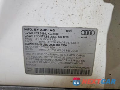 Zdjęcie 14 z 14 samochodu: 2021 AUDI Q5 PREMIUM PLUS VIN:WA1BAAFY5M2012237 - miniatura