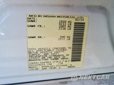 Zdjęcie 12 z 12 samochodu: 2014 NISSAN ALTIMA 2.5 S VIN:1N4AL3AP9EC291747 - miniatura