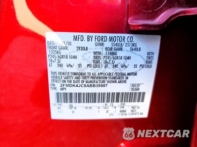 Zdjęcie 13 z 14 samochodu: 2010 FORD EDGE SEL VIN:2FMDK4JC5ABB35997 - miniatura