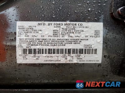 Zdjęcie 14 z 14 samochodu: 2020 FORD EXPLORER XLT VIN:1FMSK7DH9LGA60359 - miniatura