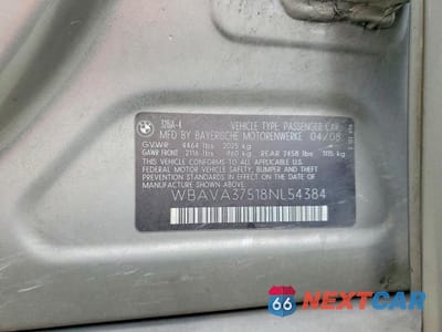 Zdjęcie 12 z 12 samochodu: 2008 BMW 328 I VIN:WBAVA37518NL54384 - miniatura
