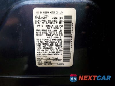 Zdjęcie 13 z 13 samochodu: 2014 NISSAN ROGUE SELECT S VIN:JN8AS5MVXEW717824 - miniatura