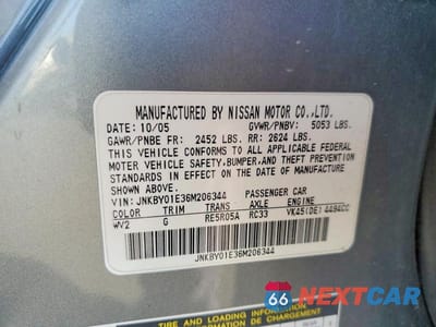 Zdjęcie 12 z 12 samochodu: 2006 INFINITI M45 BASE VIN:JNKBY01E36M206344 - miniatura