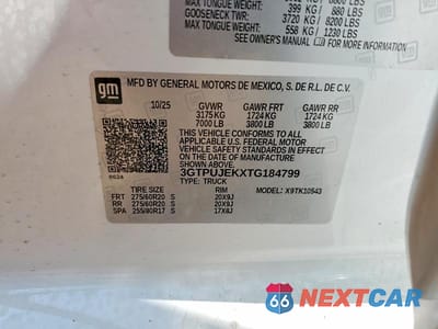 Zdjęcie 12 z 12 samochodu: 2026 GMC SIERRA K1500 ELEVATION-L VIN:3GTPUJEKXTG184799 - miniatura