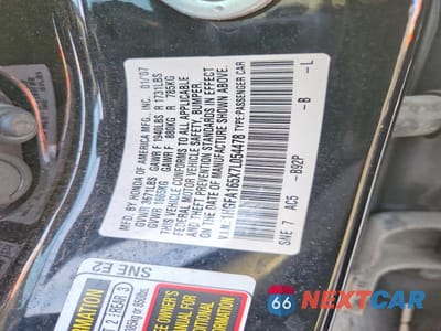 Zdjęcie 12 z 12 samochodu: 2007 HONDA CIVIC LX VIN:1HGFA165X7L054478 - miniatura