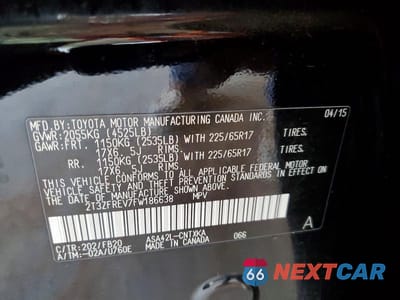 Zdjęcie 13 z 13 samochodu: 2015 TOYOTA RAV4 LE VIN:2T3ZFREV7FW186638 - miniatura
