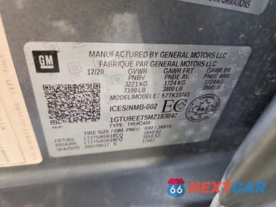 Zdjęcie 12 z 12 samochodu: 2021 GMC SIERRA K1500 AT4 VIN:1GTU9EET5MZ183047 - miniatura