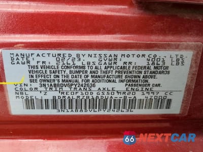 Zdjęcie 13 z 13 samochodu: 2023 NISSAN SENTRA SR VIN:3N1AB8DV6PY242636 - miniatura